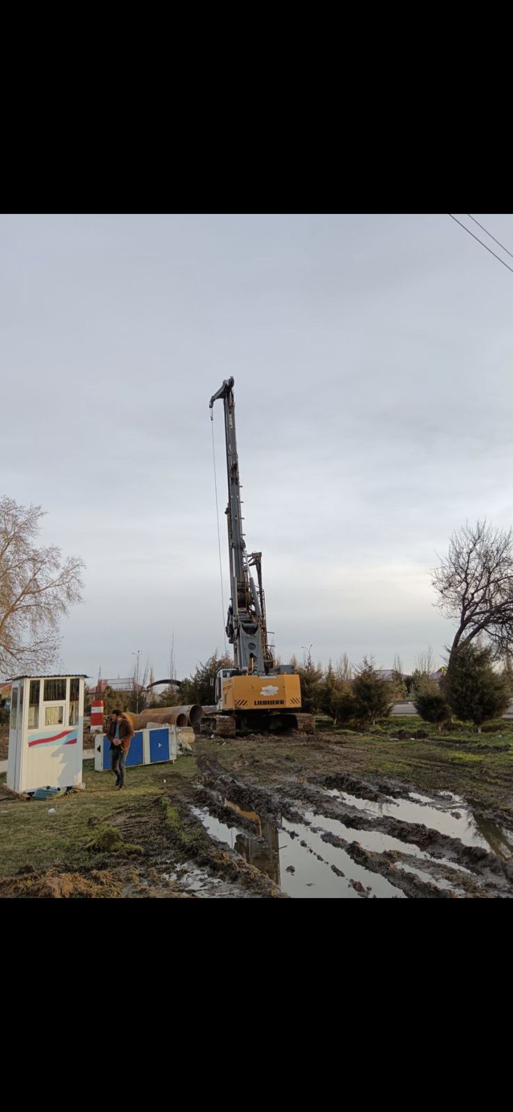 Liebherr rig on a rural site